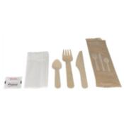 KIT COUVERTS 6en1 BOIS + SEL / POIVRE EN SACHET Carton de 250 