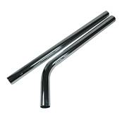 Tube métal en acier chromé MALE pour aspirateur - Diamètre 38 mm - Longueur 64cm + Tube coudé métal en acier chromé FEMELLE pour aspirateur - Diamètre 38 mm - Longueur 64cm