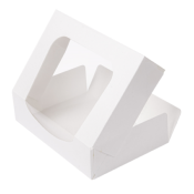 BOITE CARTON A DESSERT BLANC + FENETRE 17,5x12x4,5cm Lot de 50