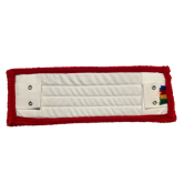 FRANGE MICROFIBRE DE LAVAGE ROUGE A LANGUETTES ET POCHES 44X15CM