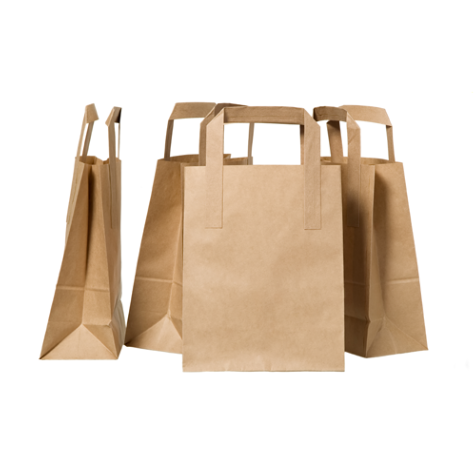 SAC CABAS KRAFT BRUN AVEC POIGNEES PLATES 26X20X28
