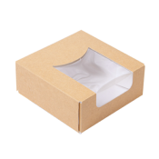 BOITE CARTON A DESSERT + FENETRE 10x10x4cm Lot de 50