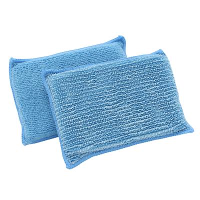 EPONGE BLEUE DUO face grattante et lisse MICROFIBRE 14x9cm