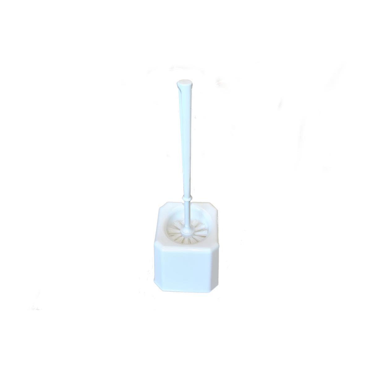 Brosse WC Avec Support - Blanc, Poils En Fibres PP, Seau Inclus - Pour Salle De Bain, Hôtel, Hygiène Quotidienne