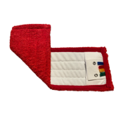 FRANGE MICROFIBRE DE LAVAGE ROUGE A LANGUETTES ET POCHES 44X15CM