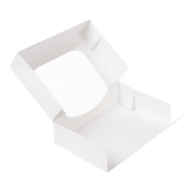 BOITE CARTON A DESSERT BLANC + FENETRE 17,5x12x4,5cm Lot de 50